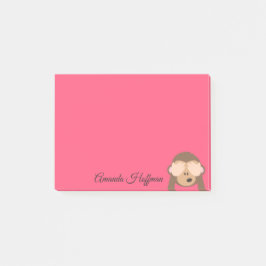 Aangepaste naam | Cute Monkey Emoji Post-it® Notes