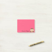 Aangepaste naam | Cute Monkey Emoji Post-it® Notes (Op bureau)