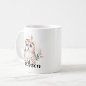 Aangepaste naam Cute Owl mam verpleegleraar Gift Koffiemok (Voorkant links)