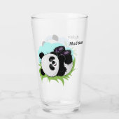 Aangepaste naam Cute Pandas pint glass 1/2 Glas (Achterkant)