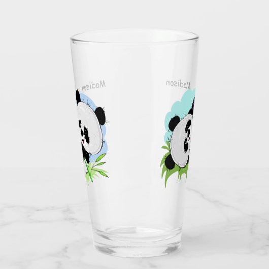 Aangepaste naam Cute Pandas pint glass 1/2 Glas (Links)