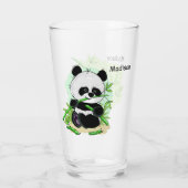 Aangepaste naam Cute Pandas pint glass 2/2 Glas (Achterkant)
