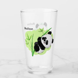 Aangepaste naam Cute Pandas pint glass 2/2 Glas