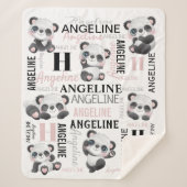 Aangepaste naam Cute Pandas Sherpa Blanket Deken (Voorkant)