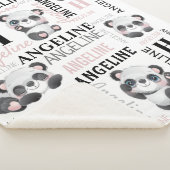 Aangepaste naam Cute Pandas Sherpa Blanket Deken (3/4)