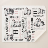 Aangepaste naam Cute Pandas Sherpa Blanket Sherpa Deken (Voorkant (horizontaal))