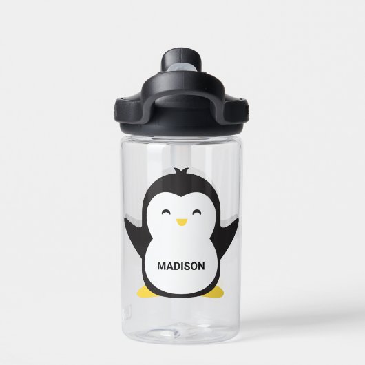 Aangepaste naam Cute Penguin Waterfles (Achterkant)