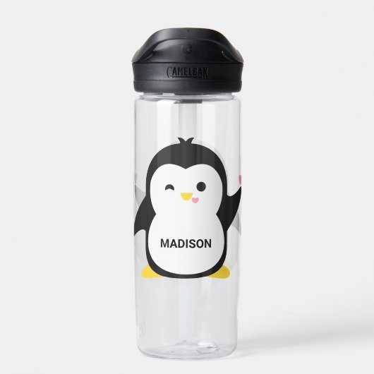 Aangepaste naam Cute Penguin Waterfles (Achterkant)