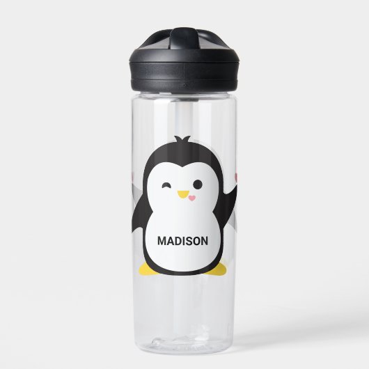 Aangepaste naam Cute Penguin Waterfles (Voorkant)