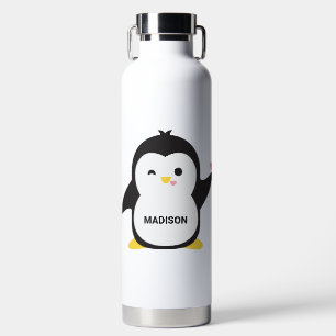 Aangepaste naam Cute Penguin Waterfles