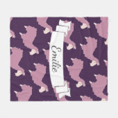 Aangepaste naam Cute Pink Llamas Fleece Deken (Voorkant (Horizontaal))