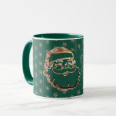 Aangepaste naam: Cute Santa Green Gold Kerstmis Mok (Voorkant links)