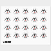 Aangepaste naam Cute Siberian Husky Ronde Sticker (Vel)