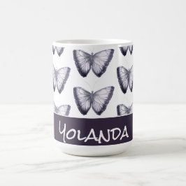 Aangepaste naam Cute Trendy Beauful Butterfly Koffiemok