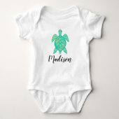 Aangepaste naam Cute Turtle Romper (Voorkant)