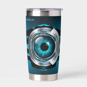 Aangepaste naam Cyber Circuit Eye Geïsoleerde Drinkbeker