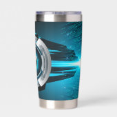 Aangepaste naam Cyber Circuit Eye Geïsoleerde Drinkbeker (Achterkant)