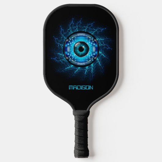 Aangepaste naam Cyber Circuit Eye Pickleball Paddle (Voorkant)
