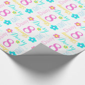 Aangepaste naam Daisy age 8 verjaardagsrap Cadeaupapier (Hoek)
