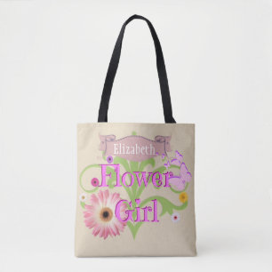 Aangepaste naam Daisy Bloemenmeisje Tote Bag
