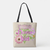 Aangepaste naam Daisy Bloemenmeisje Tote Bag (Achterkant)