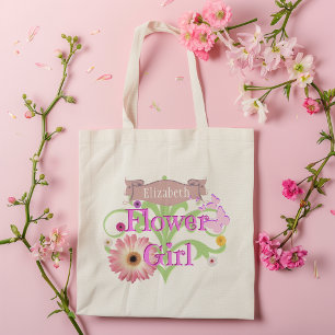 Aangepaste naam Daisy Bloemenmeisje Tote Bag