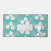 Aangepaste naam Daisy Pattern Turquoise Bureaumat (Keyboard & Muis)