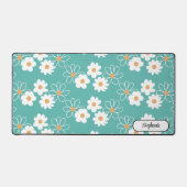 Aangepaste naam Daisy Pattern Turquoise Bureaumat (Voorkant)