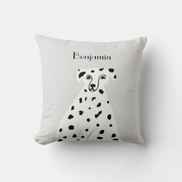 Aangepaste naam Dalmatian Dog Abstract Art Grey Kussen
