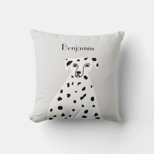 Aangepaste naam Dalmatian Dog Abstract Art Grey Kussen
