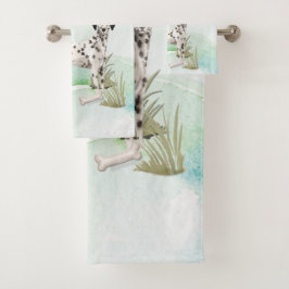 Aangepaste naam Dalmatian Pet Dog Bad Handdoek