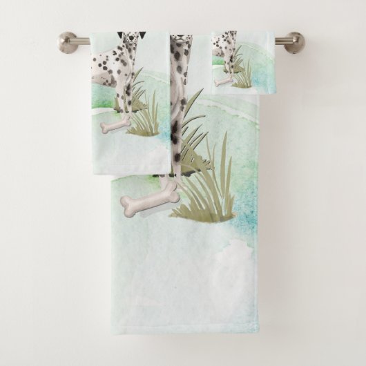 Aangepaste naam Dalmatian Pet Dog Bad Handdoek (Insitu)