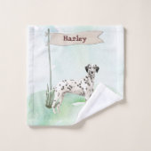 Aangepaste naam Dalmatian Pet Dog Bad Handdoek (Wasdoekje)
