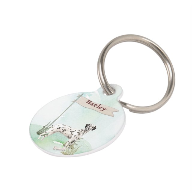 Aangepaste naam Dalmatian Pet Dog Huisdierpenning (Zijkant)