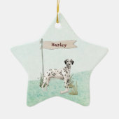 Aangepaste naam Dalmatian Pet Dog Keramisch Ornament (Voorkant)