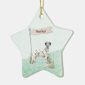 Aangepaste naam Dalmatian Pet Dog Keramisch Ornament (Links)
