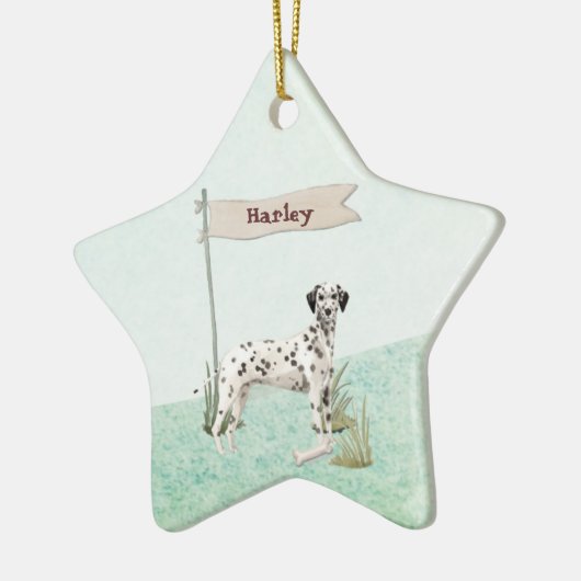 Aangepaste naam Dalmatian Pet Dog Keramisch Ornament (Links)