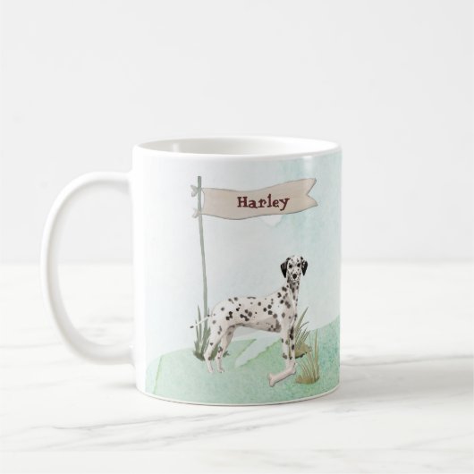 Aangepaste naam Dalmatian Pet Dog Koffiemok (Links)