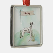 Aangepaste naam Dalmatian Pet Dog Metalen Ornament (Rechts)