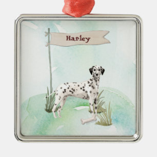 Aangepaste naam Dalmatian Pet Dog Metalen Ornament