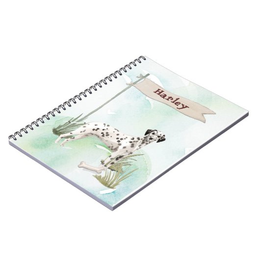 Aangepaste naam Dalmatian Pet Dog Notitieboek (Linkerzijde)