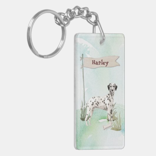 Aangepaste naam Dalmatian Pet Dog Sleutelhanger (Voorkant Links)