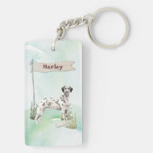 Aangepaste naam Dalmatian Pet Dog Sleutelhanger (achterkant)