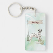 Aangepaste naam Dalmatian Pet Dog Sleutelhanger (Voorkant)