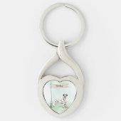 Aangepaste naam Dalmatian Pet Dog Sleutelhanger (Voorkant)