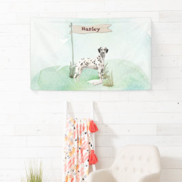 Aangepaste naam Dalmatian Pet Dog Spandoek