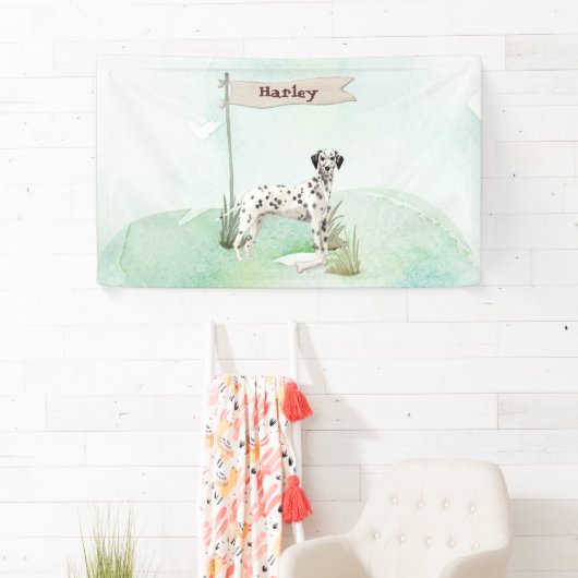 Aangepaste naam Dalmatian Pet Dog Spandoek (Insitu)