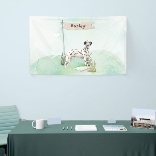 Aangepaste naam Dalmatian Pet Dog Spandoek (Beurs)