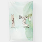 Aangepaste naam Dalmatian Pet Dog Spandoek (Verticaal)