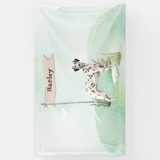 Aangepaste naam Dalmatian Pet Dog Spandoek (Verticaal)